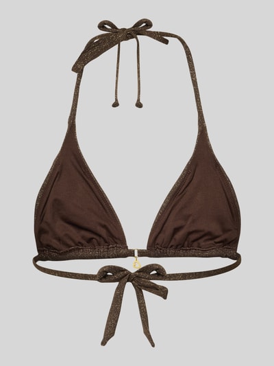 Produktfoto, brązowy Triangel-Bikini mit Schnürung Modell 'RICO LIGHTGLITTER' od Banana Moon, materiał z domieszką stretchu, damski