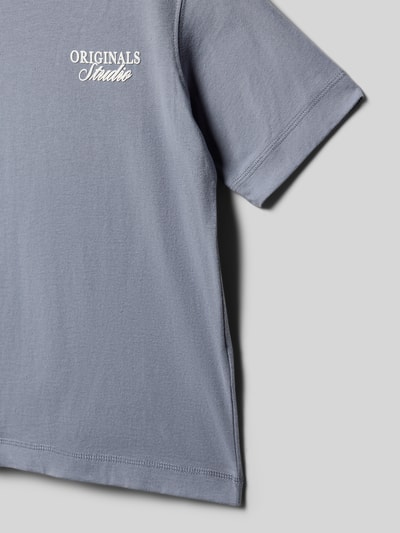 Productfoto, Regular Fit T-shirt met statementprint model 'Bro' van Jack & Jones, puur katoen, ronde hals, ruglengte maat 140: 50 cm
