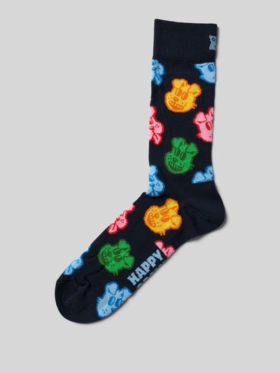 Happy Socks Sokken met motiefstitching, model 'DOG' Donkerblauw - 1