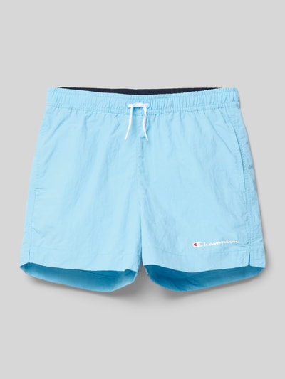 CHAMPION Badehose mit Label-Print Hellblau 1