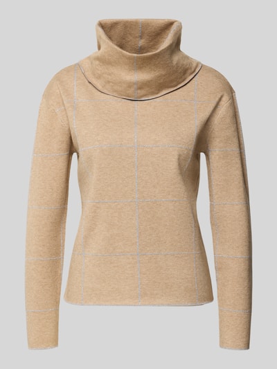 Betty Barclay Rollkragenpullover aus Viskose-Mix mit grafischem Muster Beige 2