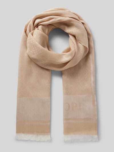 JOOP! Schal mit Label-Detail Modell 'Amelie' Beige 1