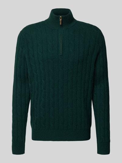 Polo Ralph Lauren Gebreide pullover van kasjmier met opstaande kraag en ritssluiting Donkergroen - 2