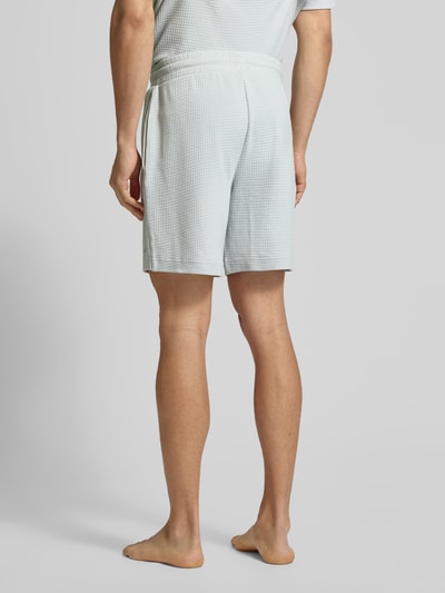 HUGO Regular fit sweatshorts met structuurmotief, model 'Austin' Lichtgrijs - 5