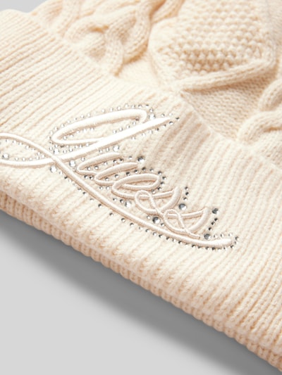 Guess Beanie met labelstitching, model 'ROSELYN' Offwhite - 2