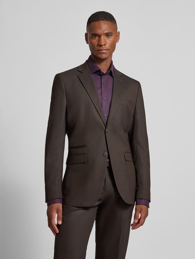 SELECTED HOMME Slim Fit Anzug mit Woll-Anteil Modell 'NEIL' Dunkelbraun 4