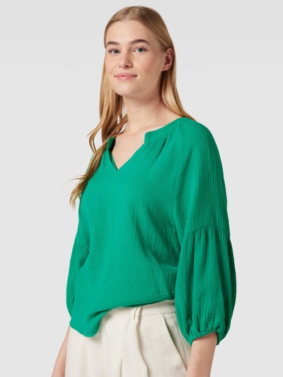 SMASHED LEMON Blouse met structuurmotief en extra brede schouders Groen - 3