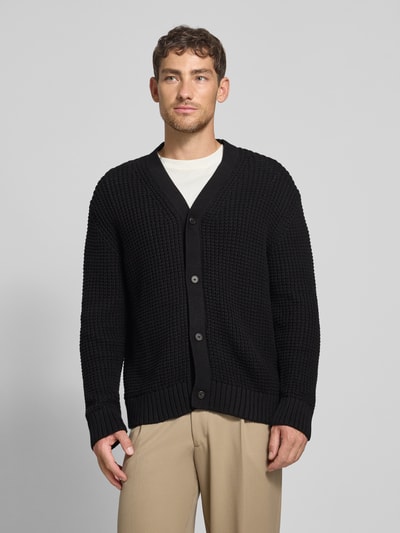 SELECTED HOMME Regular Fit Strickjacke aus reiner Baumwolle Modell 'DERECK' Black 4