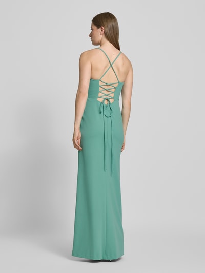 Jake*s Cocktail Avondjurk met cascadehals Groen - 5
