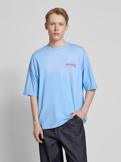 REVIEW T-shirt z nadrukiem z logo Jasnoniebieski 4