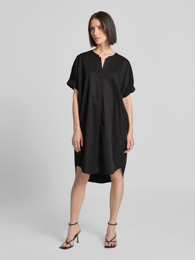 FREE/QUENT Knielange jurk met stretch, model 'Xenia' Zwart - 1