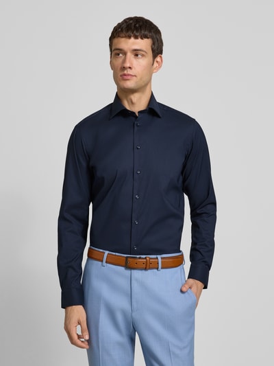 Christian Berg Men Regular Fit Business-Hemd mit Kentkragen Marine 4