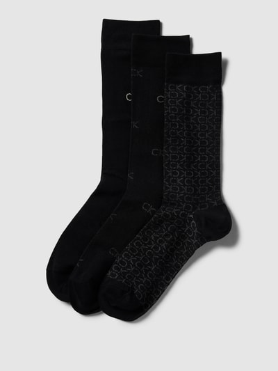 CK Calvin Klein Socken mit Label-Stitching im 3er-Pack Black 1