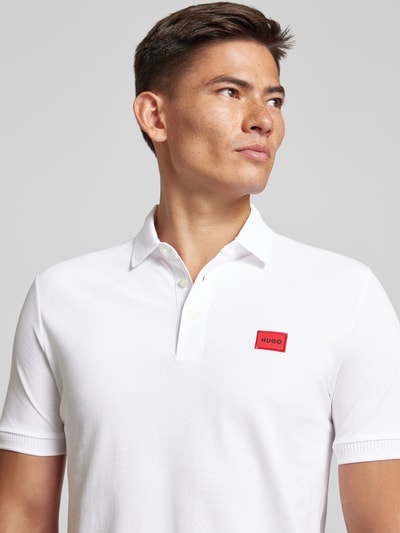 HUGO Poloshirt met labelpatch, model 'Dereso' Wit - 3