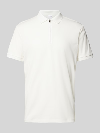 SELECTED HOMME Regular Fit Poloshirt mit Reißverschluss Modell 'FAVE' Weiss 2