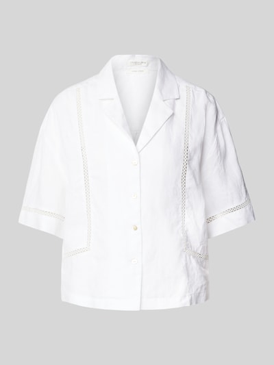 Christian Berg Woman Bluse mit überschnittenen Schultern und Kentkragen Weiss 2