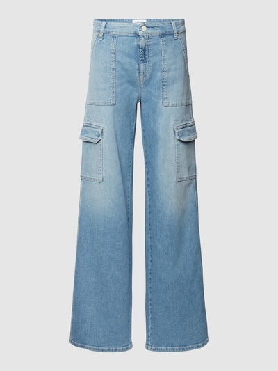 Cambio Wide fit jeans met knoop- en ritssluiting, model 'ANDY' Blauw - 2