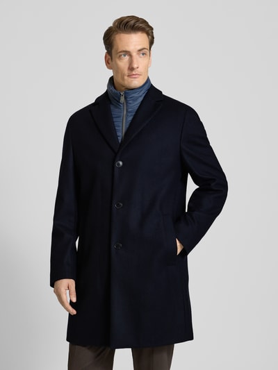 Roy Robson Lange jas van scheerwolmix in 2-in-1 look Marineblauw - 4