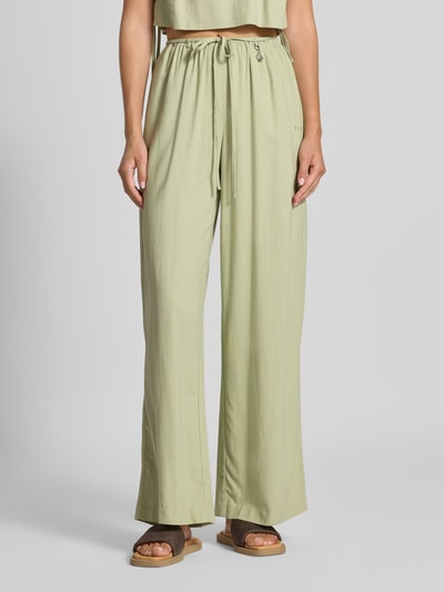 LeGer by Lena Gercke Wide leg stoffen broek van een mix van viscose en linnen, model 'Emelie' Rietgroen - 4