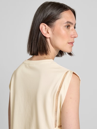 MANGO T-Shirt mit Kappärmeln Modell 'MAREA' Beige 3