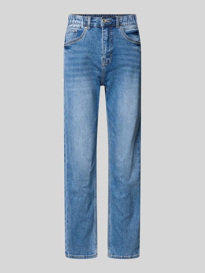 Produktfoto, Jeans mit elastischem Bund Modell 'Ma44rbella' von ZABAIONE in Blau, Baumwoll-Mix mit Stretch, Straight Fit, glatte Textur.