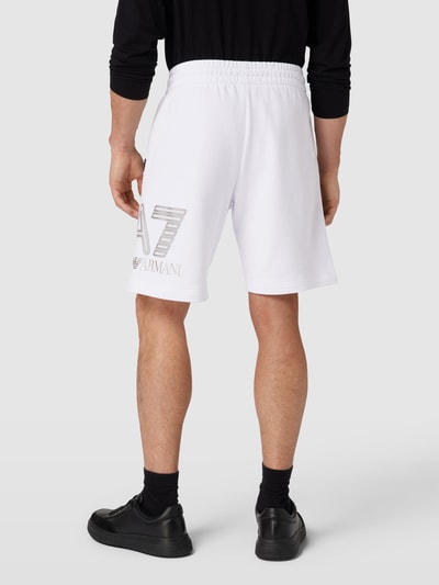 EA7 Emporio Armani Sweatshort met logoprint Wit - 5