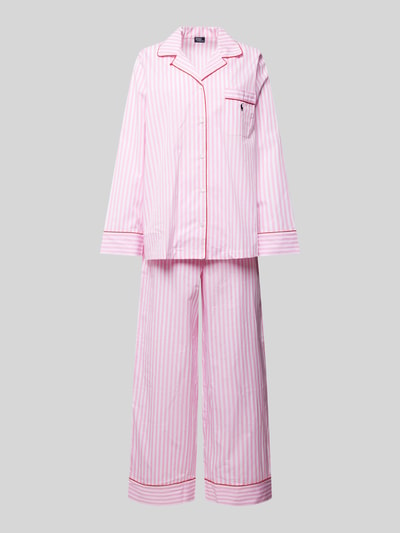 Polo Ralph Lauren Pyjama mit Brusttasche Modell 'Valentine' Rosa 1
