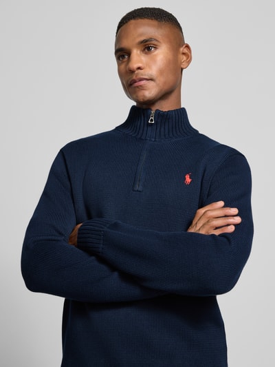 Polo Ralph Lauren Sweter z dzianiny z prążkowanymi wykończeniami Granatowy 3