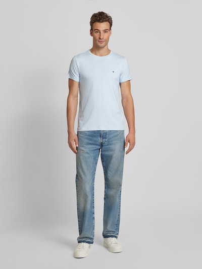 Tommy Hilfiger Slim fit T-shirt met ronde hals Bleu - 1