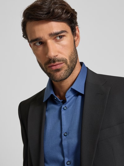 Jake*s Slim Fit Business-Hemd mit Strukturmuster Royal 3