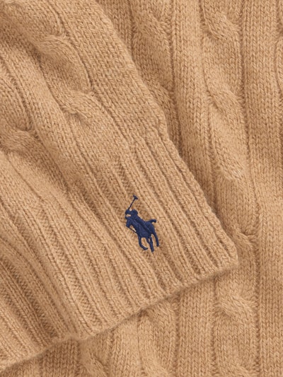 Polo Ralph Lauren Schal aus Schurwoll-Kaschmir-Mix mit Logo-Stitching Camel 2