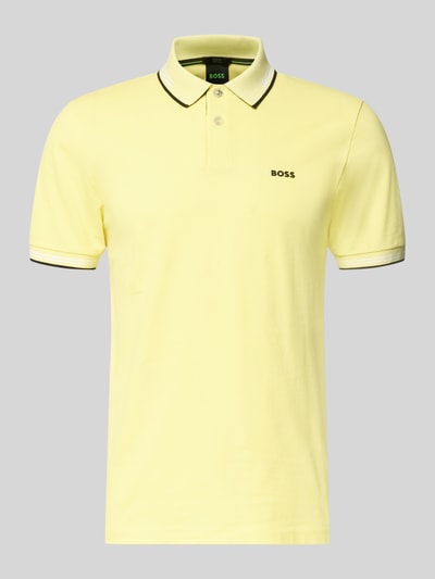 BOSS Green Slim Fit Poloshirt aus reiner Baumwolle Modell 'PAUL' GELB 2