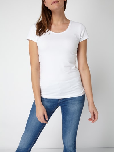 Only T-shirt met ronde hals Wit - 4