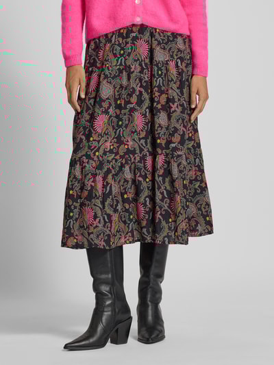 LOLLYS LAUNDRY Midirok in laagjeslook, model 'Morning' Antraciet - 4