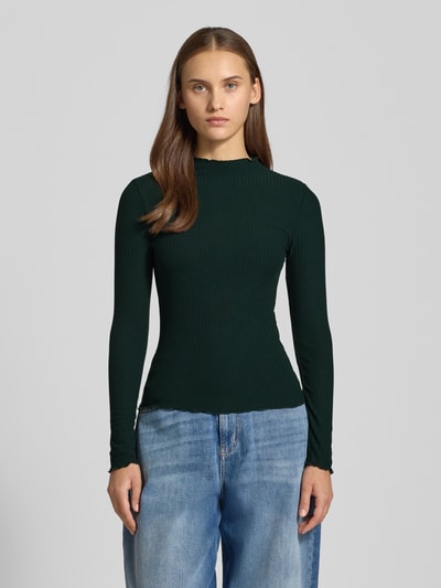 Only Slim Fit Langarmshirt mit Viskose-Anteil Modell 'LEMMA' Dunkelgruen 4