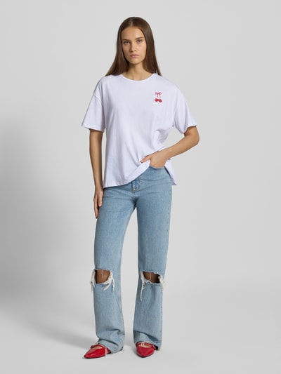Pieces Oversized T-shirt van puur katoen, model 'MIKKA' Wit - 1