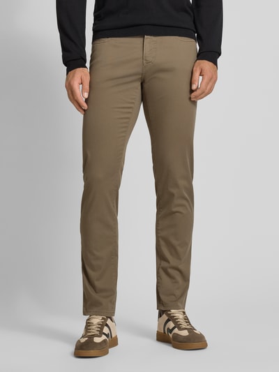 Pierre Cardin Tapered Fit Hose mit Eingrifftaschen Modell 'Lyon' Oliv 4