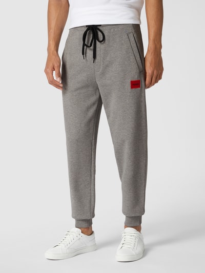 HUGO Sweatpants van katoen, model 'Doak212' Lichtgrijs - 4