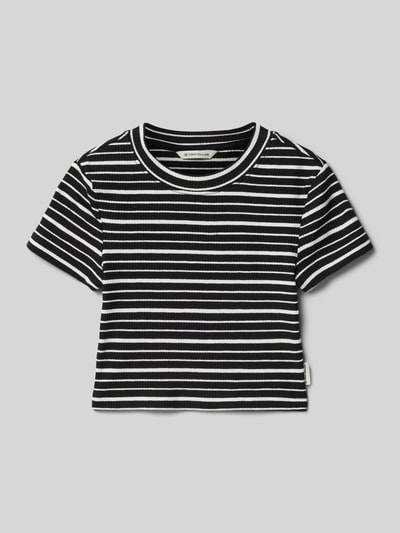 Tom Tailor Shaped Fit T-Shirt aus Baumwoll-Mix Black 1