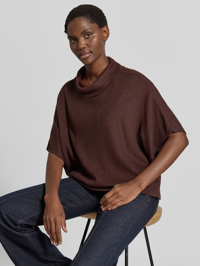 Apricot Strickpullover mit Rollkragen und 1/2-Arm Dunkelbraun 3