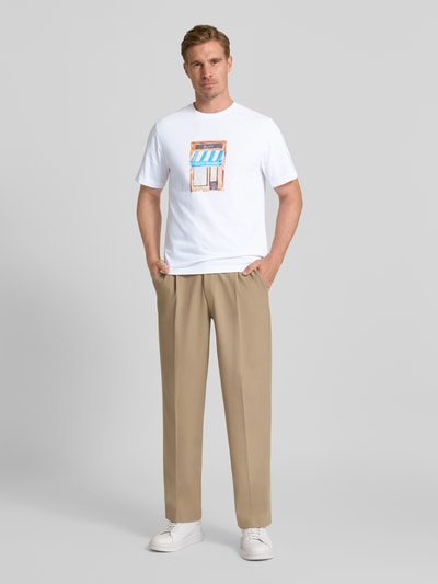 Forét T-Shirt mit Motiv-Print Modell 'MARKET' Weiss 1