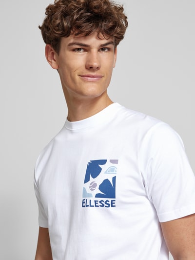 Ellesse T-shirt met labelprint, model 'IMPRONTA' Lila - 3