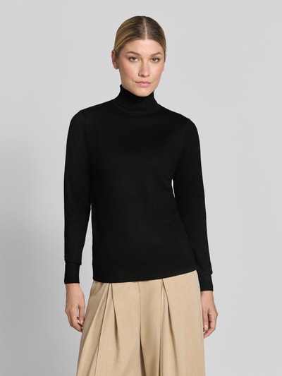 b.young sweter z dzianiny o kroju slim fit z mieszanki wiskozy model 'Morla' Czarny 4