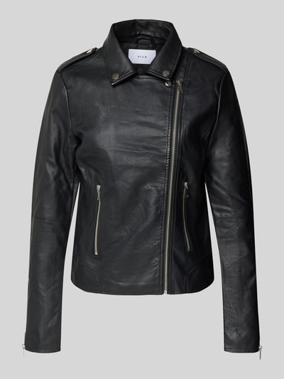 VILA Kurtka w stylu Biker z imitacji skóry model ‘Cara’ Czarny 2