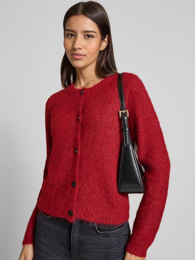 Vero Moda Regular fit gebreid jack met wol, modell 'NOVAH' Bordeaux - 3