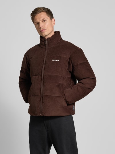 REVIEW Steppjacke mit Reißverschluss Dunkelbraun 4