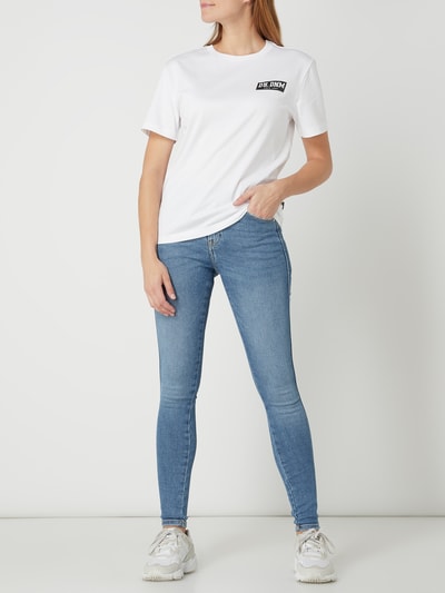 Dr. Denim T-shirt z nadrukiem z logo model ‘Melrose’ Biały 1