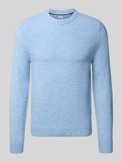 Brax Gebreide pullover met ribboorden, model 'Rick' Lichtblauw - 2