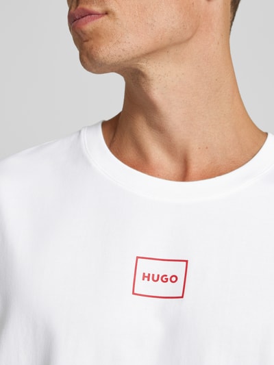 HUGO T-shirt z nadrukiem z logo model ‘Laze’ Biały 3