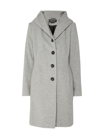 Milo Coats Wollmantel mit Kapuze  Silber Melange 2